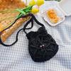 Sommer Neue Wasser Eimer Tasche Koreanische Version Strand Gras Gewebte Tasche Hohl Gewebt Schulter Tasche Umhängetasche Kleine Tasche Mädchen