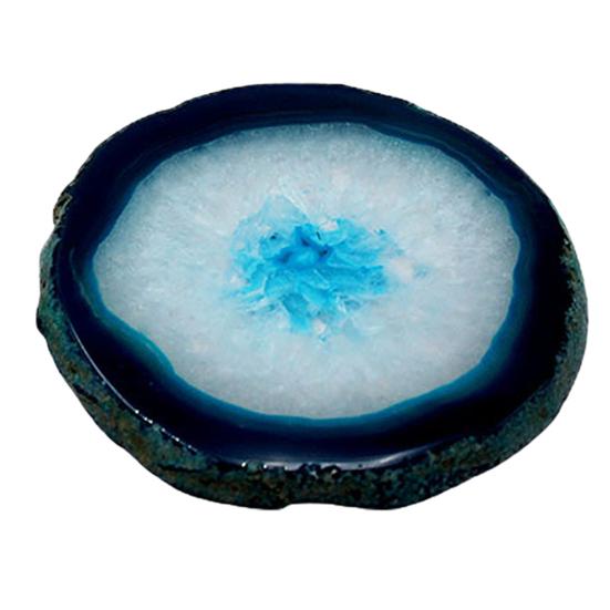 Polished Dyed Coaster Compact Stone Natural Agate Sliced Coaster Desktop Decor