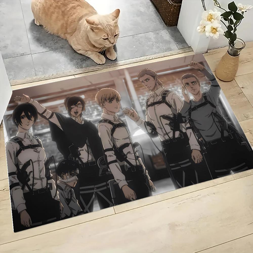 Anime A-Attack on Titan Floor Mat Graphic Printed Flannel Doormats for Bathroom Kitchen Entrance Carpet Home Decor