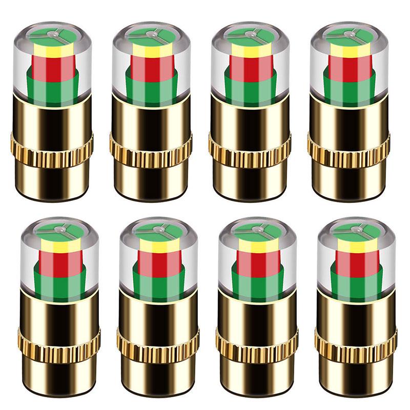4/8PCS Motorcycle Car Tire Pressure Monitor Valve Cap Sensor Indicator Eye Alert Auto Tire Pressure Inspection Tool Tire Valve