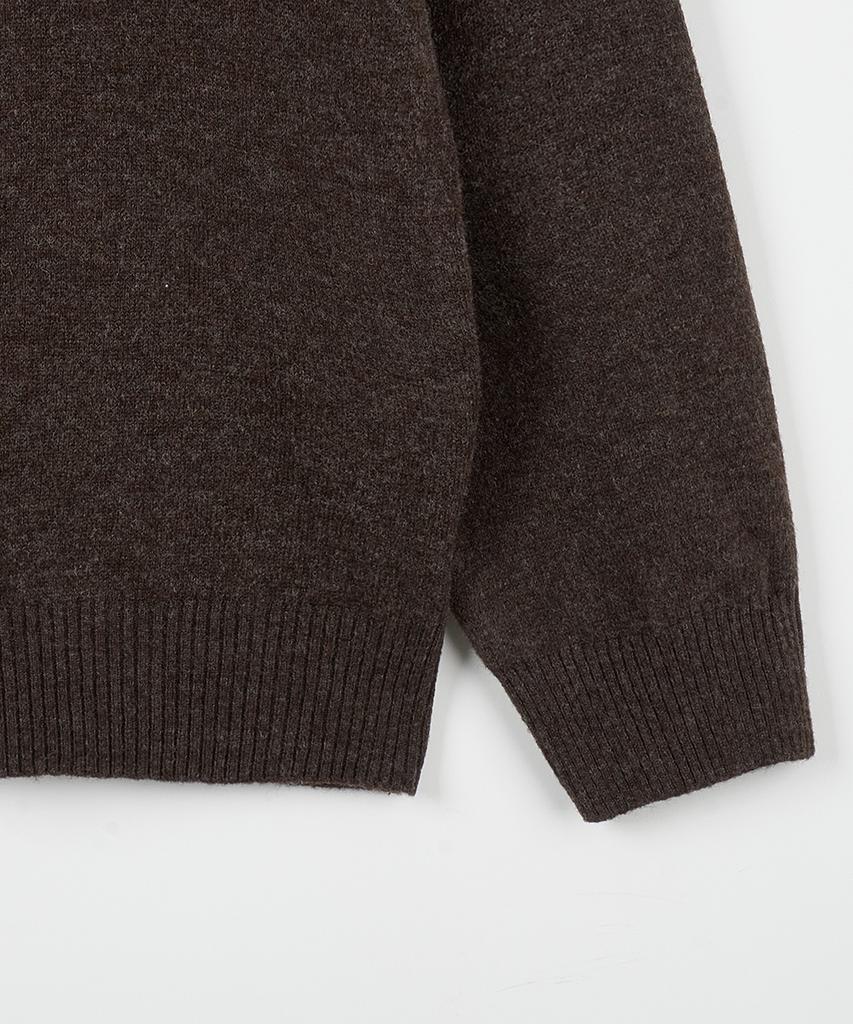 NODU Mock Neck Half Turtleneck Knit [Brown]