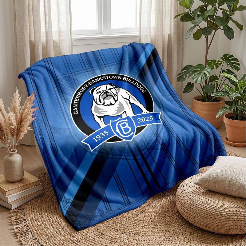Canterbury-Bankstown Bulldogs Flannel Fleece Blanket Cozy Warm Throw Blanket For Couch Bed Travel All Season Use