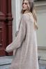 Long Mocha Wool Cardigan