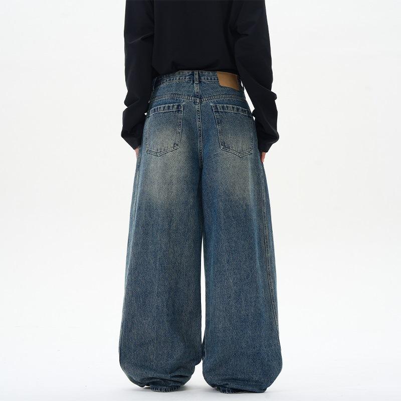 Lente en Zomer Amerikaanse Retro Jeans Heren Rechte Losse Scimitar Broeken
