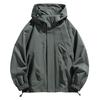 Pánská bunda Větrovka s kapucí Trenčkoty Oversize Nadměrná velikost Voděodolná Černá Bomber Camping Volné Tenké Softshell