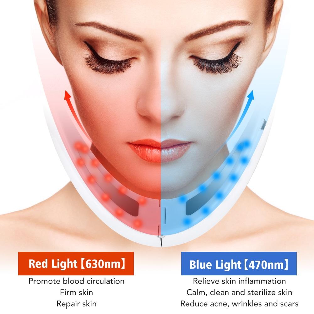 EMS Facial Lifting Device LED Photon Therapy Face Slimming Vibration Massager Double Chin V Face Line Lift Belt