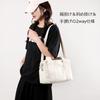 Zhongningyifeng Canvas Shoulder Top Crossbody Women's Handbag, Bag, Small, Casual, Multi-Pocket, Handle, Tote, (Beige)