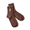 Female Spring and Autumn Lovely Sweet Cartoon Bear Breathable Sweat Suction Tube Cotton Socks