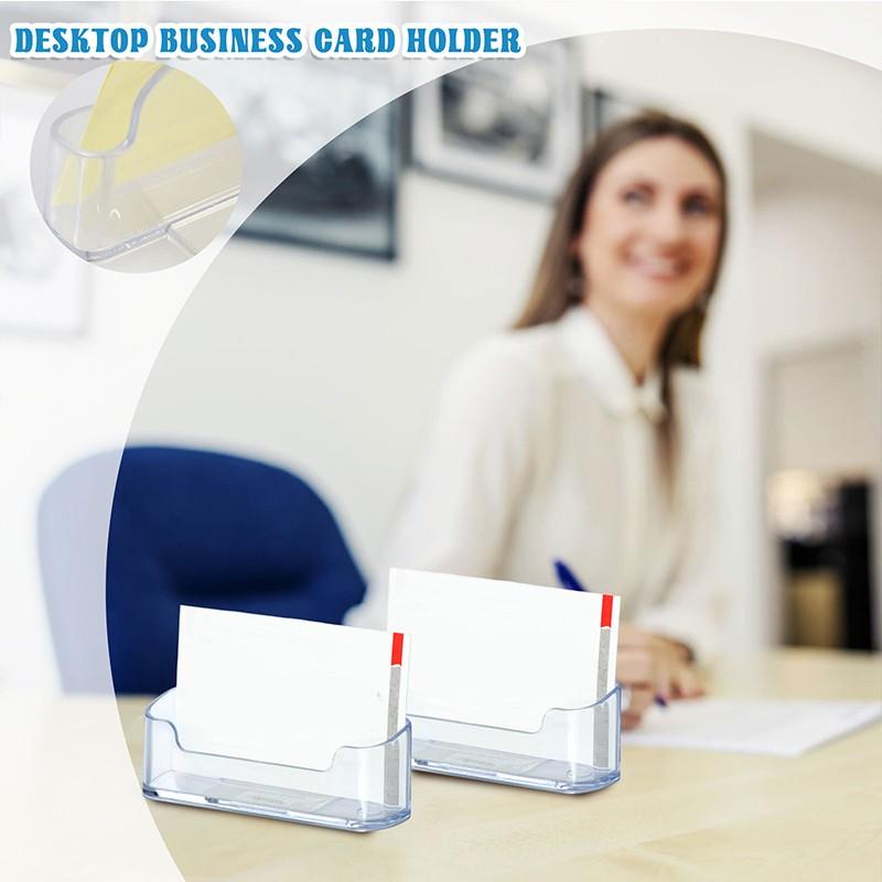 Transparent Plastic Business Card Case Business Card Holder Single-layer Desktop Business Card Holder