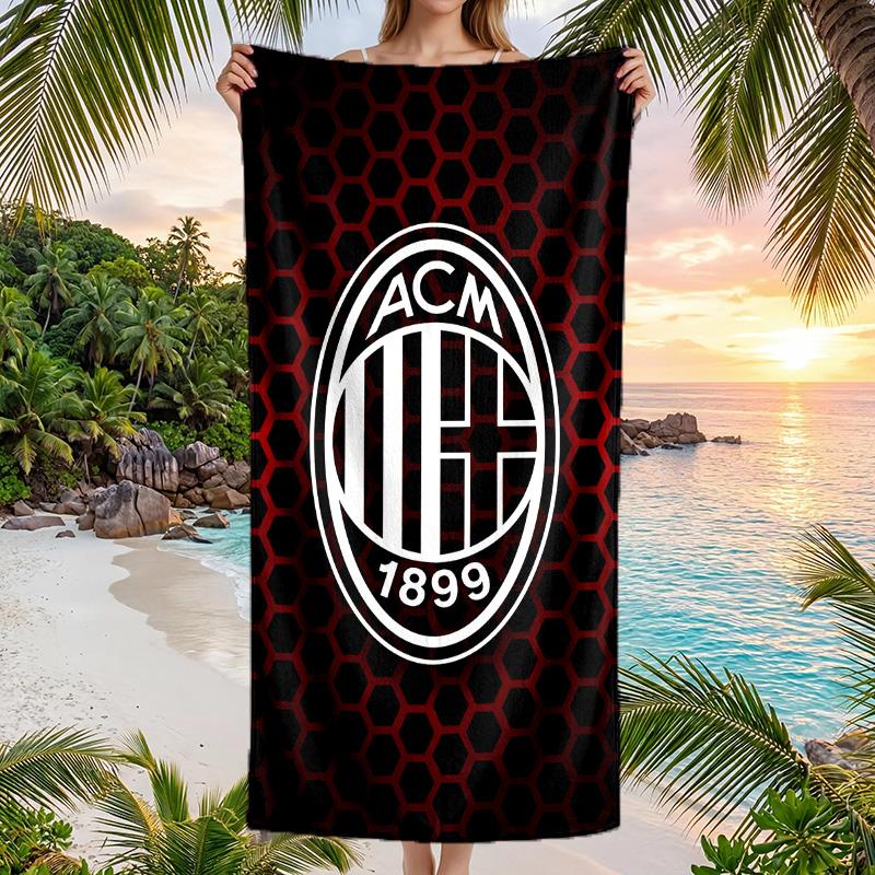 Serviette de plage AC Milan Microfibre douce Serviette d'été Séchage rapide Absorbante pour Plage Piscine Voyage