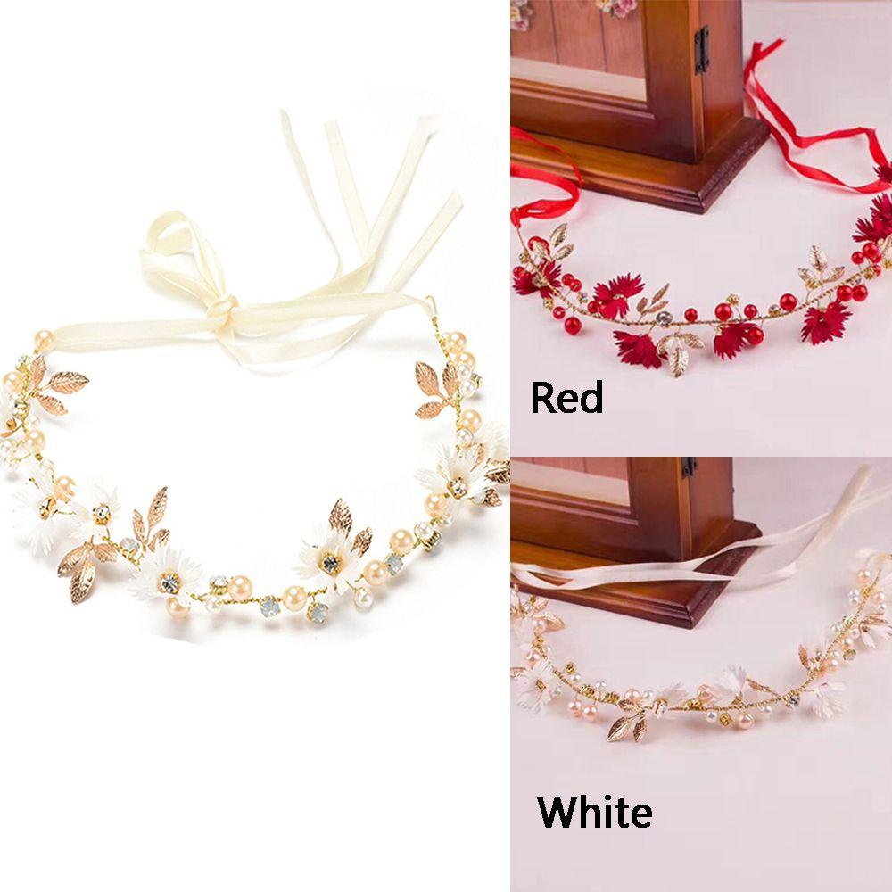 Girl Floral Hair Accessories Bride Crystal Crown Headband Flower Hairband Daisy Headwear