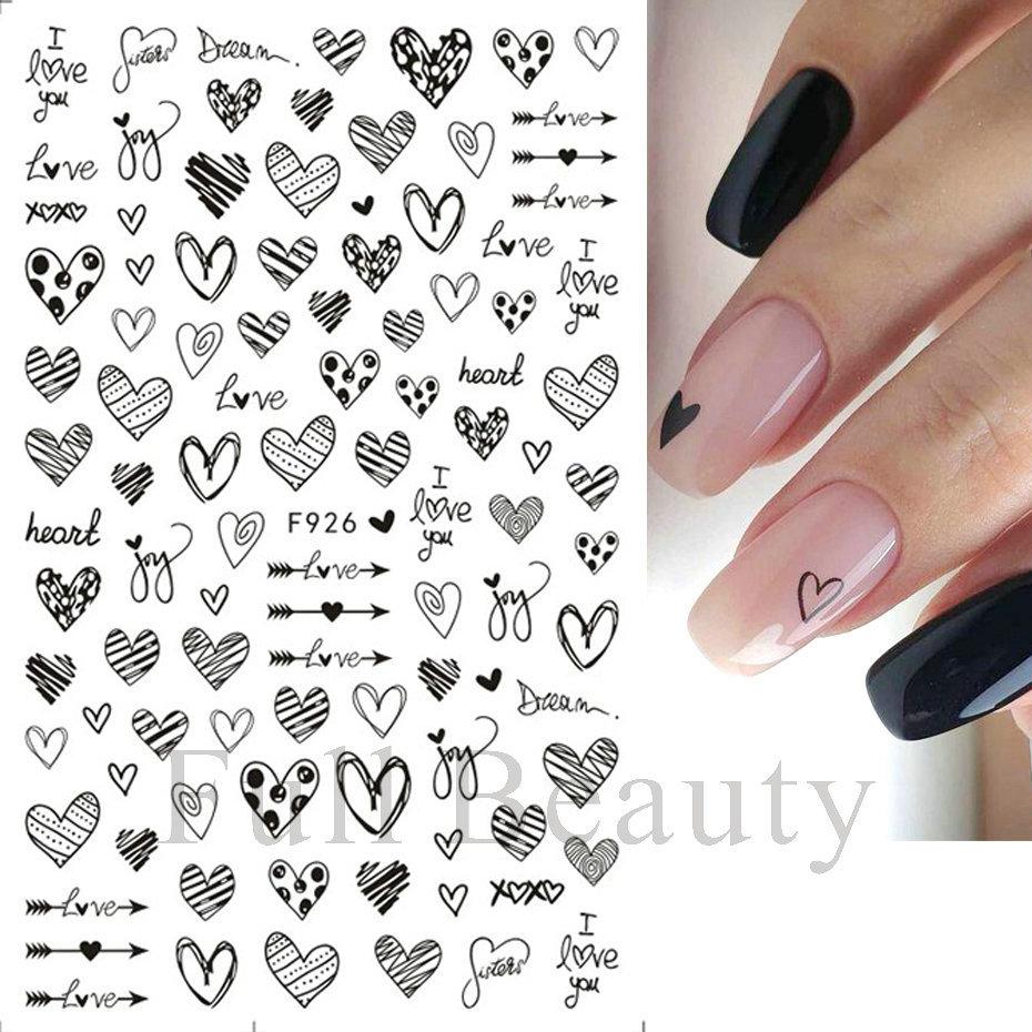 Autocollant pour ongles 3D, doublure, papillon foncé, crâne, fleur, transfert, beaux décalcomanies, accessoires de décoration pour Nail Art, Design à faire soi-même