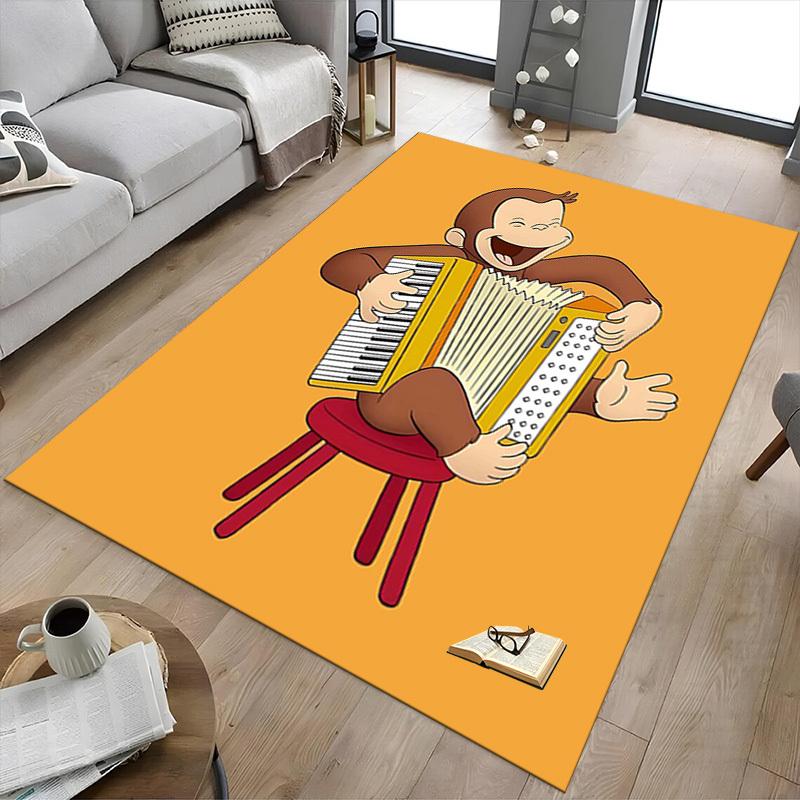 1PC monkey accordion Extra Large Non-Slip Floor carpet, Office, family, bedroom, Studio - Large Area Rug Indoor Rugs, Vibrant Colors-A295