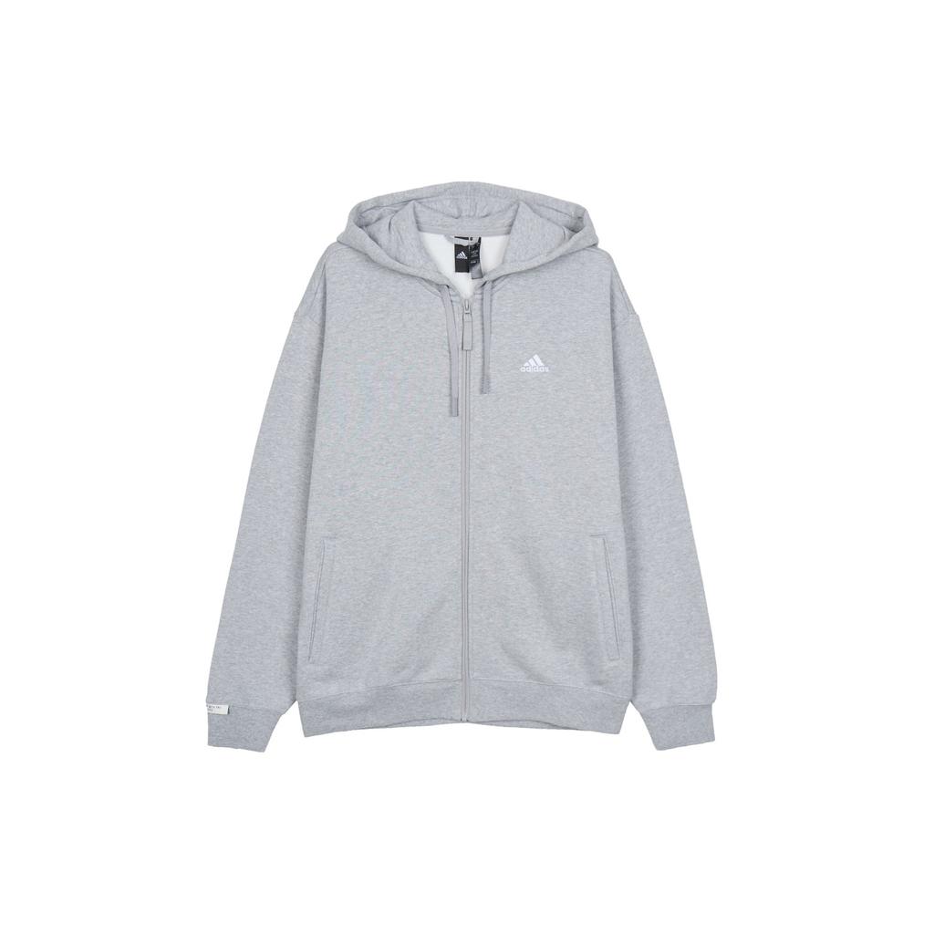 Adidas ZNE Jackets Men's Medium Heather Gray Hooded Fleece Lined Other IV7606