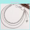 Fashion Punk Metal Waist Chain With Layered Star Pendant For Summer And Winter Wear
