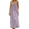 Women's Spaghetti Strap Cami Dress Summer Backless Sleeveless Maxi Dress Loose Flowy Beach Vacation Sundress
