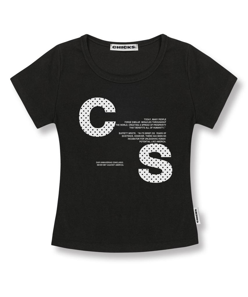 CHICKS Dot See Slim Fit Short Sleeve T-Shirt Black