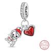 Winter Charm 925 Silver Snowflake Snowman Penguin Charm Pendant For Women Fine DIY Birthday Jewelry Gifts