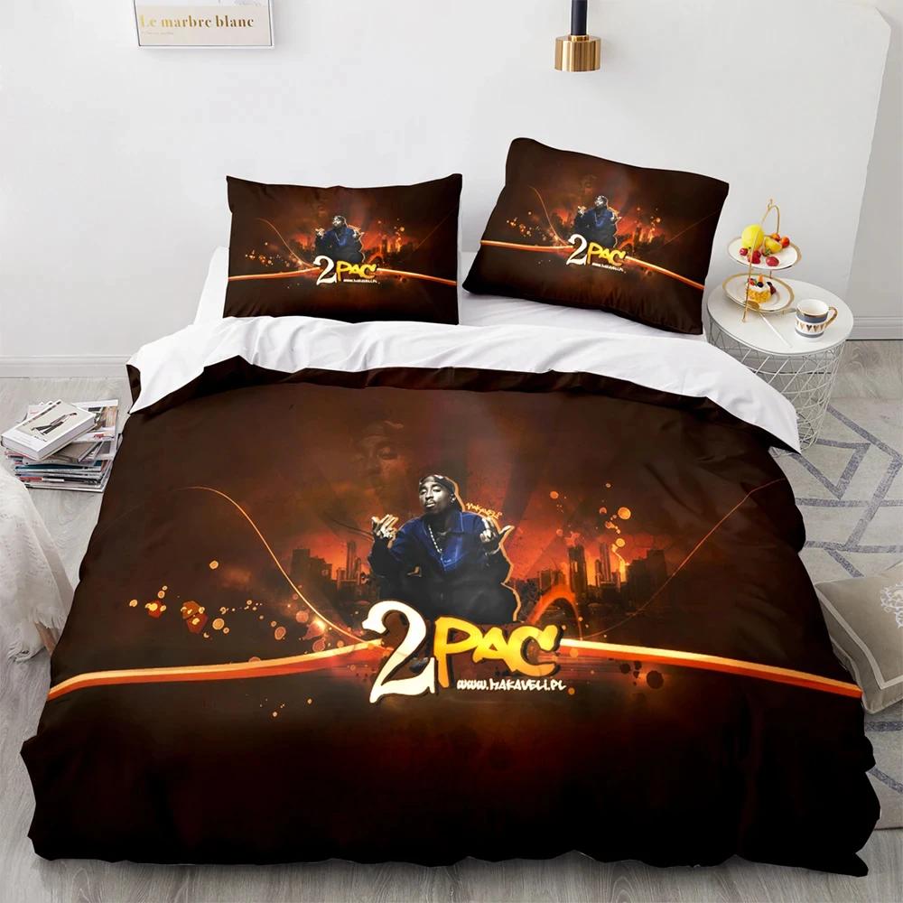 3D Geprint Beddengoed Set Voor Jonge Jongens Enkel Dubbel Queen King-Size Afmetingen Afmetingen Zachte Dekbedovertrek Set Tupac Amaru Shakur 2Pac Zacht Dekbed