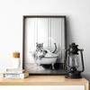 1 stuks Hete Humor Grappige Zwart Witte Dieren in Badkuip Badkamer Poster HD Posters Huis Kamer Bar Cafe Decor Kunst Muurschildering Afbeelding