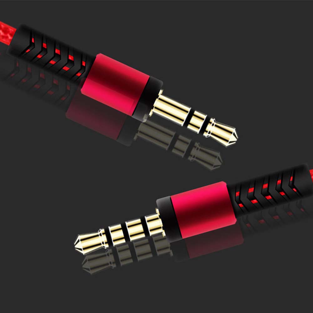 Jack Speaker Line Gold-plated Plug Nylon Braid 3.5mm To Jack 3.5mm With Mic Aux Cable Car Aux Cord Audio Cable Audio Wire