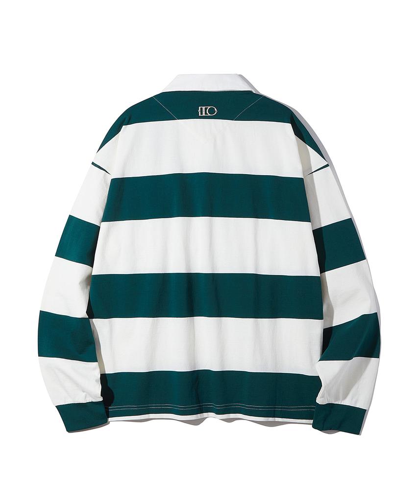 DTHIRTYONE League Stripe Rugby Polo (Donkergroen)