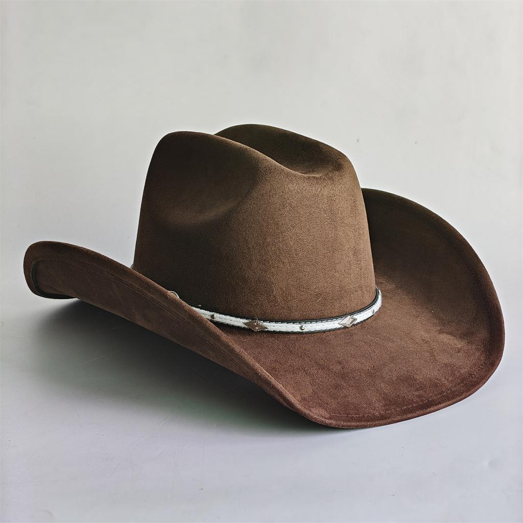 Winter Cowgirl Cowboy Vegan Suede Hat Felt Fedora Hat for Women Men Classic Fashionable All-match Hat Sombrero Vaquero