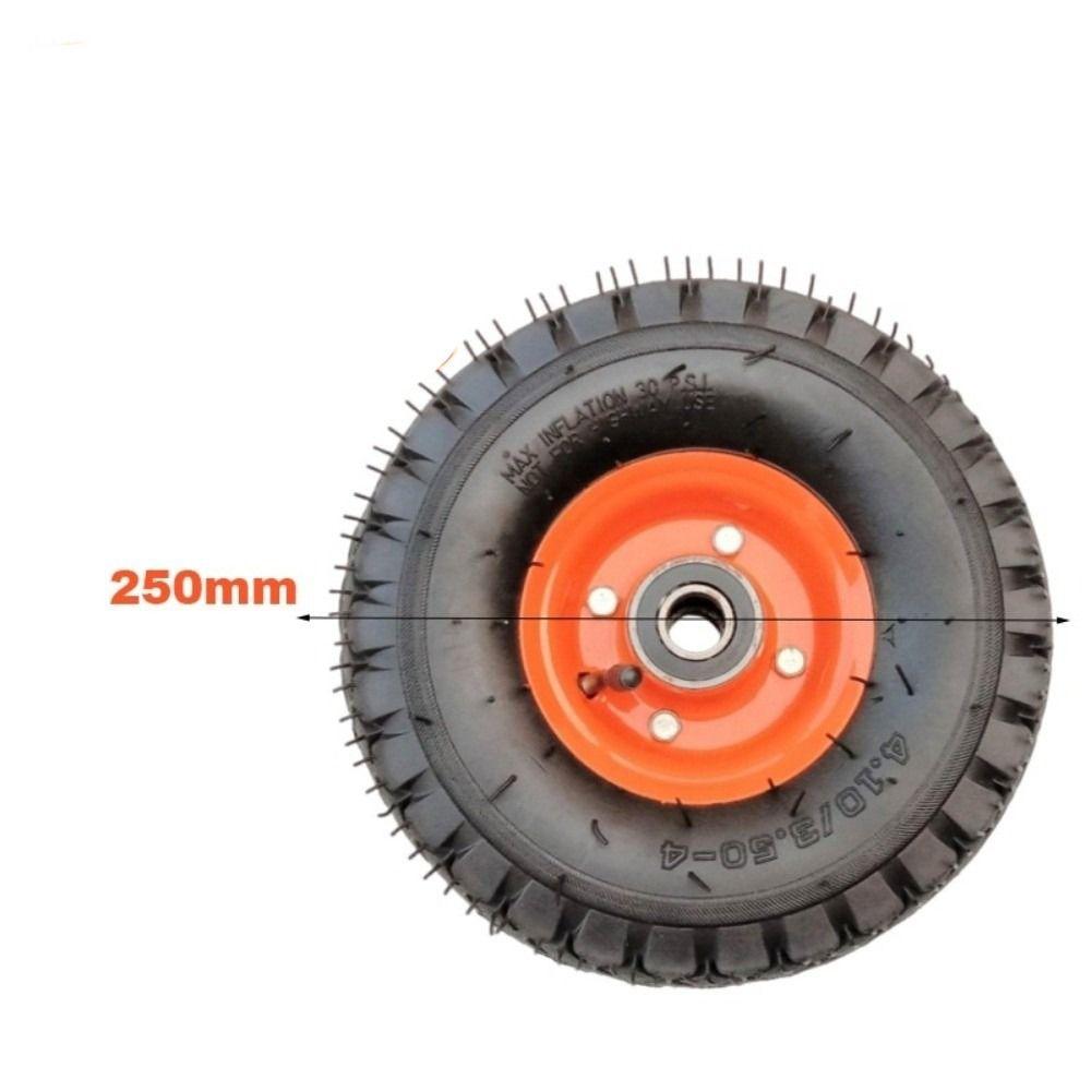 Thickened Rubber Pneumatic Wheels Wear-Resistant 10inch Inflatable Wheels Load Capacity 4.10-3.50-4 Trolley Tires Universal