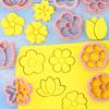 8Pcs/Set 3D Flower Shape Cookie Cutters Plastic Biscuit Mold Cookie Stamp DIY Fondant Cake Mould Baking Pastry Bakeware Kitchen Supplies