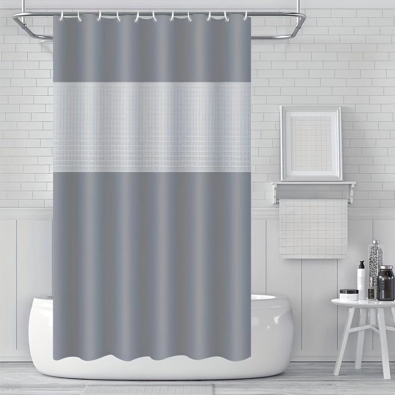 Tenda Doccia Moderna a Doppio Lato, Tessuto Denso e Centro a Nido d'Ape Trasparente, Idrorepellente ed Elegante, 12 Ganci Inclusi