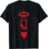 Playing Cards Top for Women & Girls Red Queen of Hearts T-Shirt Mens T Shirt Unisex Streetwear