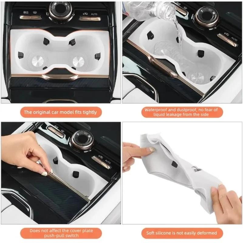 Silikon-Wasserbecher-Aufbewahrungsbox für Lynk&Co 900 2025 2026 Auto-Styling-Modifikationszubehör Auto-Organizer-Halter