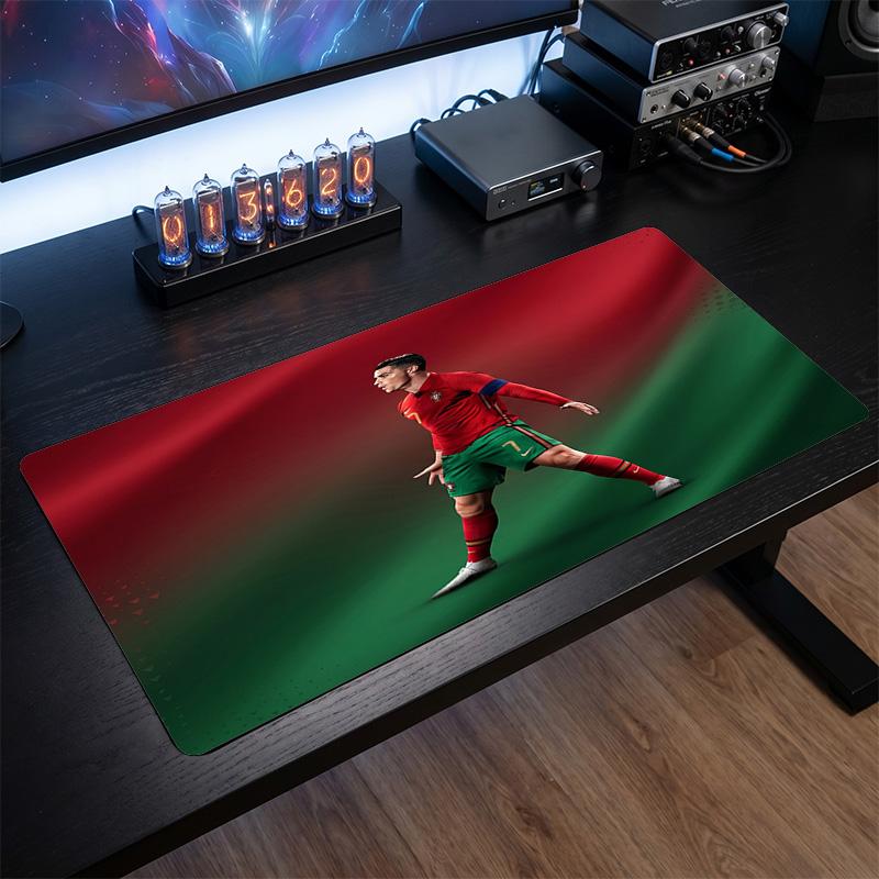 Cristiano Ronaldo Crest Mouse Pad, Extended Non Slip Rubber Desk Mat for Gaming Office Laptop Fan Gift