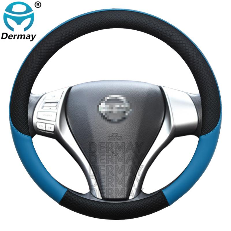 100% DERMAY Marke Leder Sportwagen Lenkradabdeckung für Nissan Tiida 2004~ Auto Zubehör