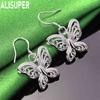 Exquisite 925 Sterling Silver Openwork Butterfly Earrings - Stylish Evening Jewelry