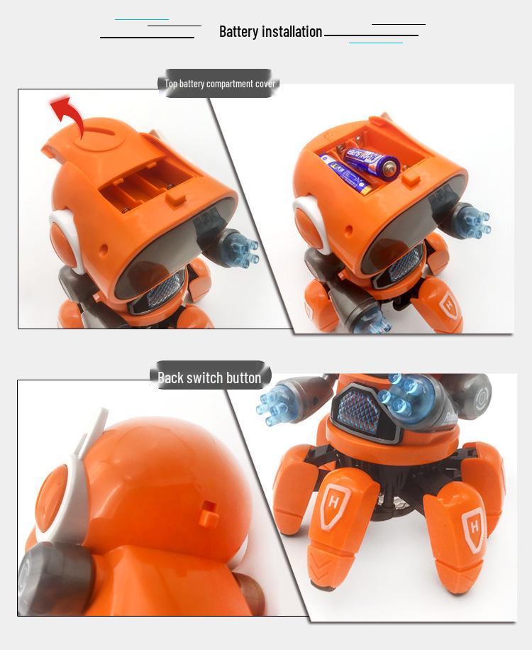 Dancing Six-Clawed Fish Robot Toy with Music & Lights for Kids