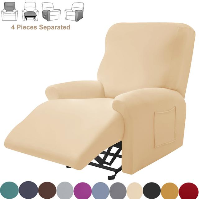 Style Sofa Cover Recliner Split Elastic Spandex Recliner Lazy Boy Chair Cover Furniture Protector Relax Armchair Cover Solid