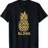 Aloha Gold Pineapple Shirt, Hawaiian Tee - Luau Party