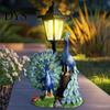Decorative Lawn Ornaments Peacock Solar Light Outdoor Decor, Garden Statue with Lantern for Exquisite Statues Lights Patio Pathway Landscape