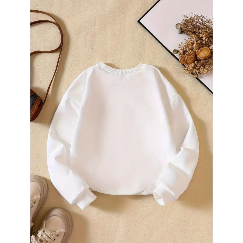 Creative Letter Pattern Boys And Girls Round Neck Sweatshirt Spring And Autumn Fashion Casual Sweatshirt Suitable for Daily Party Holiday Gifts