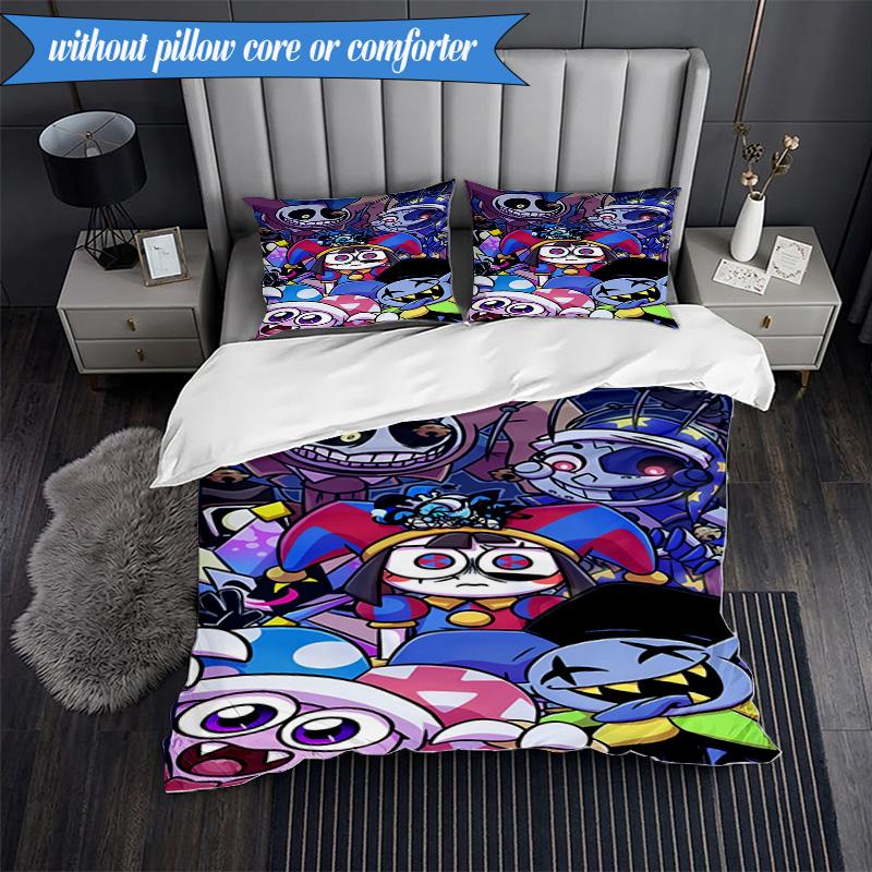 Ensemble de literie Aventure Cirque Numérique 3 Pièces, Comprenant 1 Housse de Couette et 2 Taies d'Oreiller Parfait pour la Chambre à Coucher, le Dortoir, Cadeau de Noël pour Fan