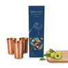Nirmal Ganga Hammered Copper Drinking Glass 250ML (Pack of 3) | Pure Copper Water Tumbler | Traditional Reusable Drinkware