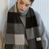 Check Soft Lambskin 100% Wool Muffler MF8005 Black