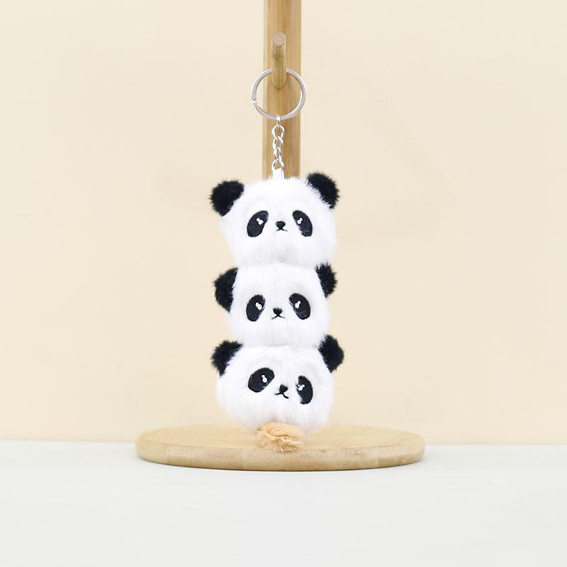 Adorable Panda Head Plush Toy Keychain For Bag Decoration Soft And Cuddly