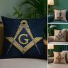 F-Freemason Painting Pillow Case Plush Fabric Soft Double Sided Print Sofa Cushion Cover Throw Pillow Covers