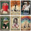 Artisian Reading Metal Poster Read Book Tin Plate Girl Loves Books Decorative Sign Wall Decor Garage Bar Pub Club Hotel Kitchen