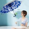 Folding Umbrella with Fan USB Rechargeable UV Sun Protection Tri-fold Umbrella Portable Waterproof Windproof Summer Outdoor Sun Rain Umbrella