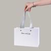 Matte White Paper Bag with Ribbon Bow Handle Custom Logo Luxury Wedding Favor Gift Bags