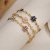 Five-petaled Flowers Floral Bracelet Adjustable Crystal Bracelet New Zircon Bracelet for Women