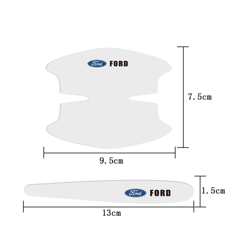 8Pcs Car Door H71 Handle Stickers Transparent Protector Film For Ford ST Line Focus Mustang Fiesta Puma Ranger Kuga MK7 MAX F150